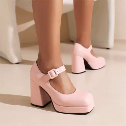Vegan Leather Square Toe Platform Block Heels Mary Jane Pumps 33 Vegan Leather Square Toe Platform Block Heels Mary Jane Pumps -Ladies Fashion Shoes u2s wl 2 1 11 1.jpg.mst