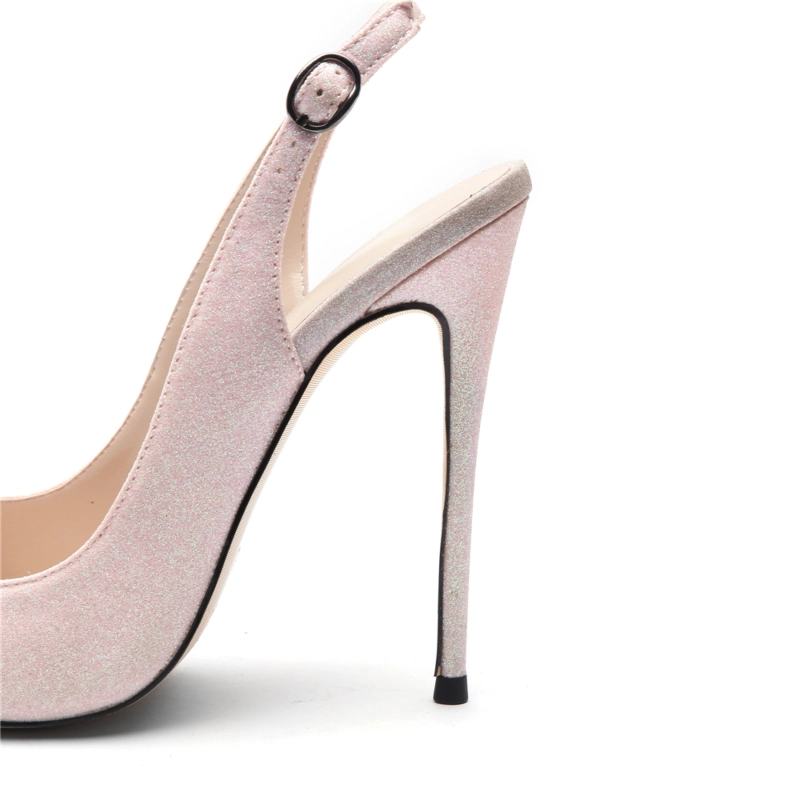 Women's Glitter Peep Toe Slingback Sandals High Heels 9 Women's Glitter Peep Toe Slingback Sandals High Heels - Image 7