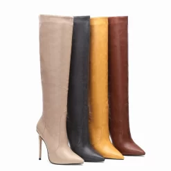 Women's Vegan Leather Pointed Toe Stilettos Knee High Boots -Ladies Fashion Shoes u2s zj 078 16 1.jpg.mst