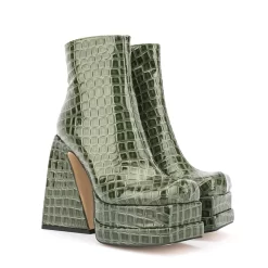 Women's Patent Leather Platform Chunky Heels Square Toe Ankle Booties 32 Women's Patent Leather Platform Chunky Heels Square Toe Ankle Booties -Ladies Fashion Shoes u2s zj 493 us 10 1.jpg.mst