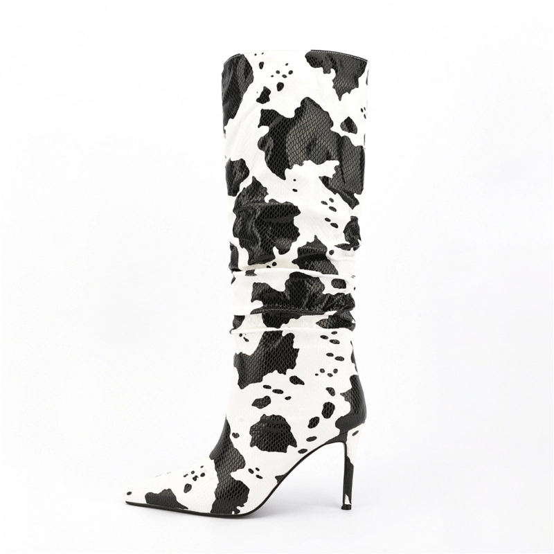 Women's Pointed Toe Stiletto Heels Sclouch Knee High Booties Long Boots 13 Women's Pointed Toe Stiletto Heels Sclouch Knee High Booties Long Boots - Image 11