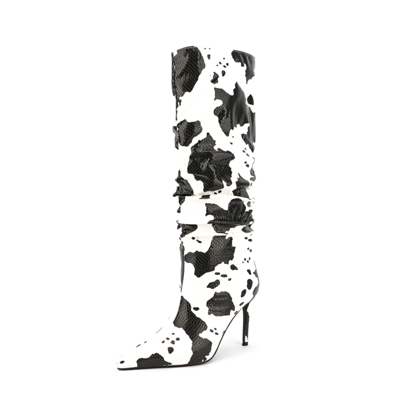 Women's Pointed Toe Stiletto Heels Sclouch Knee High Booties Long Boots 10 Women's Pointed Toe Stiletto Heels Sclouch Knee High Booties Long Boots - Image 8