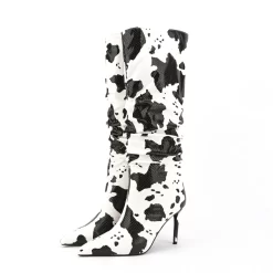 Women's Pointed Toe Stiletto Heels Sclouch Knee High Booties Long Boots 35 Women's Pointed Toe Stiletto Heels Sclouch Knee High Booties Long Boots -Ladies Fashion Shoes u2s zj 502 us 07 1.jpg.mst