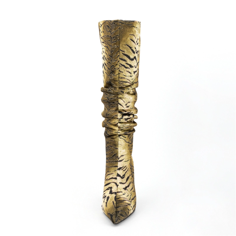 Women's Pointed Toe Stiletto Heels Sclouch Knee High Booties Long Boots 7 Women's Pointed Toe Stiletto Heels Sclouch Knee High Booties Long Boots - Image 5