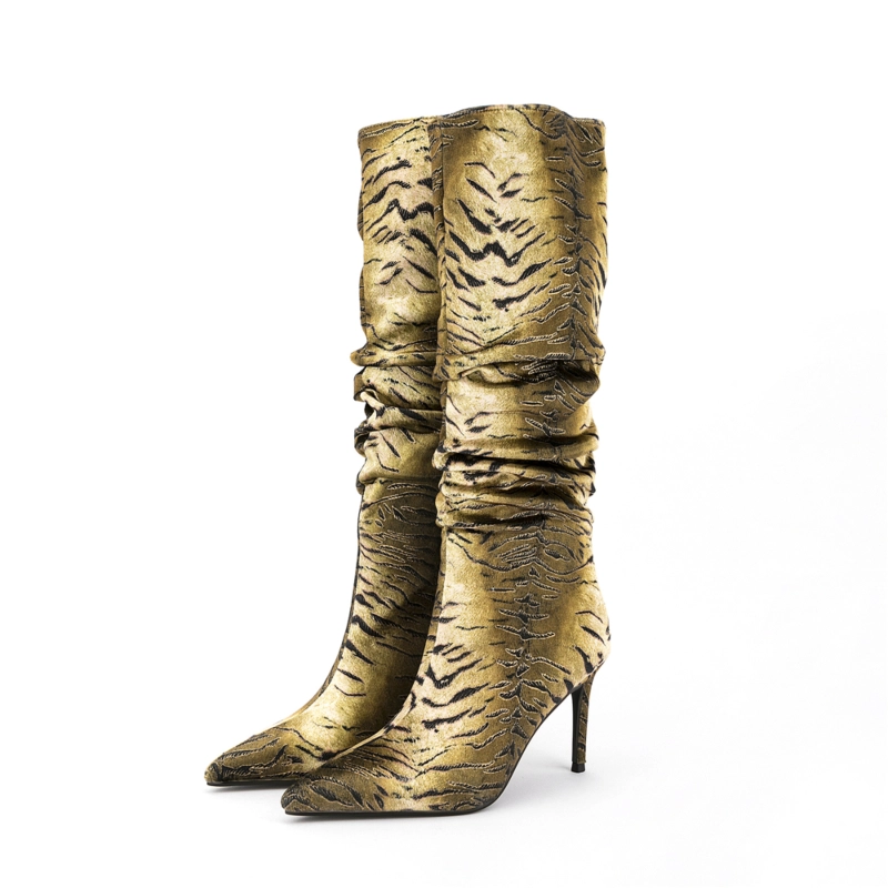 Women's Pointed Toe Stiletto Heels Sclouch Knee High Booties Long Boots 9 Women's Pointed Toe Stiletto Heels Sclouch Knee High Booties Long Boots - Image 7