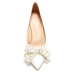 Women's White Pearl Bow Pointed Toe Stiletto Heel Pump 22 Women's White Pearl Bow Pointed Toe Stiletto Heel Pump -Ladies Fashion Shoes u2s20221025 19 1 1 1.jpg.mst