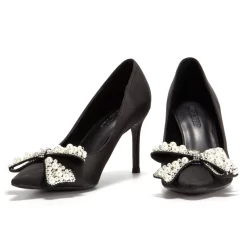 Women's White Pearl Bow Pointed Toe Stiletto Heel Pump 29 Women's White Pearl Bow Pointed Toe Stiletto Heel Pump -Ladies Fashion Shoes u2s20221025 26 1 1.jpg.mst
