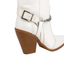 Women's Vegan Leather Western Cowboy Boots Block Heel Riding Boots Mid Calf Boots -Ladies Fashion Shoes u2shs n125 white 2.jpg.mst