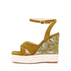 Women's Suede Open Toe Rhinestone Wedge Heel Ankle Strap Sandals -Ladies Fashion Shoes u2shs n57 01 18 1 1.jpg.mst