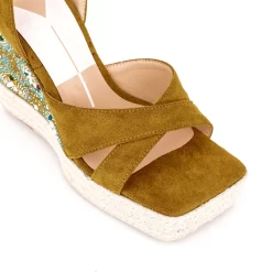 Women's Suede Open Toe Rhinestone Wedge Heel Ankle Strap Sandals -Ladies Fashion Shoes u2shs n57 01 25 1 1.jpg.mst