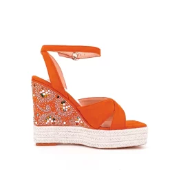 Women's Suede Open Toe Rhinestone Wedge Heel Ankle Strap Sandals -Ladies Fashion Shoes u2shs n57 01 4 1.jpg.mst