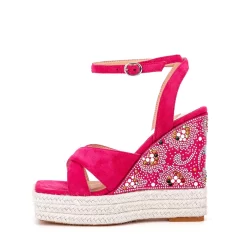 Women's Suede Open Toe Rhinestone Wedge Heel Ankle Strap Sandals -Ladies Fashion Shoes u2shs n57 01 9 1.jpg.mst
