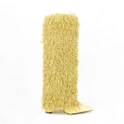 Fabric Fringe Furry Fold Over Boots Pointed Toe Chunky Heel Knee High Booties -Ladies Fashion Shoes u2shs12 07 266 1.jpg.mst