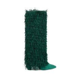 Fabric Fringe Furry Fold Over Boots Pointed Toe Chunky Heel Knee High Booties -Ladies Fashion Shoes u2shs12 07 273 1.jpg.mst