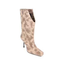 Brown V-Cut Mid-Calf Boots Stiletto Heel Square Toe Booties 18 Brown V-Cut Mid-Calf Boots Stiletto Heel Square Toe Booties -Ladies Fashion Shoes u2shs12 07 291 1.jpg.mst