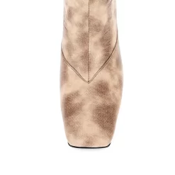 Brown V-Cut Mid-Calf Boots Stiletto Heel Square Toe Booties 14 Brown V-Cut Mid-Calf Boots Stiletto Heel Square Toe Booties -Ladies Fashion Shoes u2shs12 07 292 1.jpg.mst