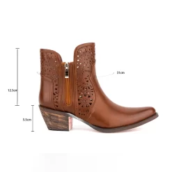 Women's Vegan Leather Hollow Out Western Cowboy Boots Block Heel Ankle Booties -Ladies Fashion Shoes u2shs12 07 54 1 1.jpg.mst