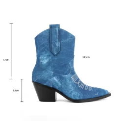 Embroidery Denim Block Heel Cowboy Ankle Boots -Ladies Fashion Shoes u2shs12 07 63 1.jpg.mst