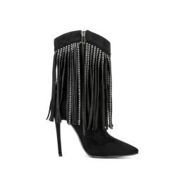 Black Suede Rhinestone Fringe Stiletto Heels Cowboy Ankle Boots -Ladies Fashion Shoes u2shs12 07 67 1 1.jpg.mst