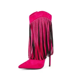 Black Suede Rhinestone Fringe Stiletto Heels Cowboy Ankle Boots -Ladies Fashion Shoes u2shs12 07 72 1.jpg.mst