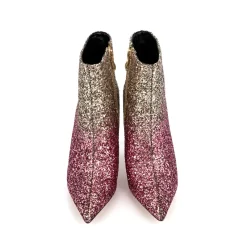 Pink And Gold Gradient Color Glitter Stilettos Ankle Booties Pointy Toe Short Boots -Ladies Fashion Shoes u2swj 529 07.jpg.mst