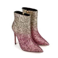 Pink And Gold Gradient Color Glitter Stilettos Ankle Booties Pointy Toe Short Boots -Ladies Fashion Shoes u2swj 529 08.jpg.mst