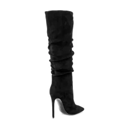 Women's Black Suede Pointed Toe Slouch Boots Stilettos Wide Calf Boots -Ladies Fashion Shoes u2swj 899 12 1.jpg.mst