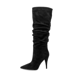 Women's Black Suede Pointed Toe Slouch Boots Stilettos Wide Calf Boots -Ladies Fashion Shoes u2swj 899 15 1.jpg.mst