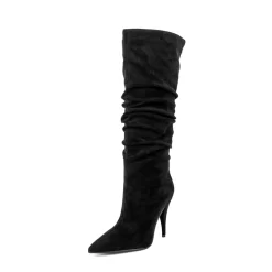 Women's Black Suede Pointed Toe Slouch Boots Stilettos Wide Calf Boots -Ladies Fashion Shoes u2swj 899 16 1.jpg.mst
