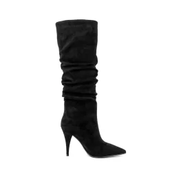 Women's Black Suede Pointed Toe Slouch Boots Stilettos Wide Calf Boots -Ladies Fashion Shoes u2swj 899 18 1.jpg.mst