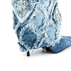 Women's Blue Denim Square Toe Fold Over Knee High Boots -Ladies Fashion Shoes u2swj 899 27.jpg.mst