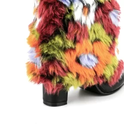 Women's Multicolor Furry Pointed Toe Chunky Heel Knee High Boots -Ladies Fashion Shoes u2szj633 006 1 1.jpg.mst