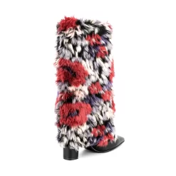 Women's Multicolor Furry Pointed Toe Chunky Heel Knee High Boots -Ladies Fashion Shoes u2szj633 012 1.jpg.mst