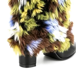 Women's Multicolor Furry Pointed Toe Chunky Heel Knee High Boots -Ladies Fashion Shoes u2szj633 020 1.jpg.mst