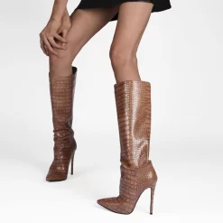 Up2step Sexy Woman Croc-Printed Stiletto Heel Knee High Boots -Ladies Fashion Shoes up2step grey sexy woman croc printed stiletto heel knee high boots 3.jpg.mst