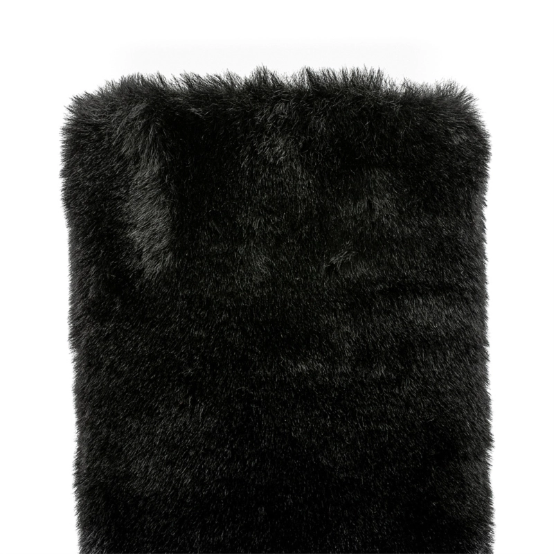 Women's Faux Fur Fold Over Pointed Toe Chunky Heel Knee High Boots 7 Women's Faux Fur Fold Over Pointed Toe Chunky Heel Knee High Boots - Image 5