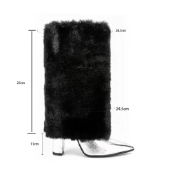 Women's Faux Fur Fold Over Pointed Toe Chunky Heel Knee High Boots 19 Women's Faux Fur Fold Over Pointed Toe Chunky Heel Knee High Boots -Ladies Fashion Shoes ushs 109.jpg.mst