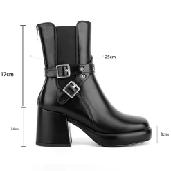 Round Toe Platform Block Heel Chelsea Boots Buckle Ankle Booties 31 Round Toe Platform Block Heel Chelsea Boots Buckle Ankle Booties -Ladies Fashion Shoes ushs 10 1.jpg.mst