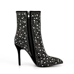 Black Rinestone Stiletto Heel Pointed Toe Ankle Boots -Ladies Fashion Shoes ushs 131.jpg.mst