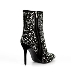 Black Rinestone Stiletto Heel Pointed Toe Ankle Boots -Ladies Fashion Shoes ushs 132.jpg.mst
