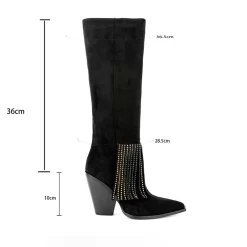 Block Heel Fringe Cowboy Boots Fashion Knee High Booties -Ladies Fashion Shoes ushs 153 1 1.jpg.mst