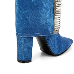 Blue Denim Pointed Toe Chunky Heel Rhinestone Fold Over Knee High Boots 14 Blue Denim Pointed Toe Chunky Heel Rhinestone Fold Over Knee High Boots -Ladies Fashion Shoes ushs 167.jpg.mst
