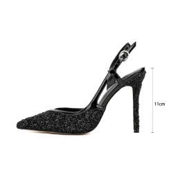 Glitter Pointed Toe Stiletto Heel Slingback Sandals -Ladies Fashion Shoes ushs 272 1.jpg.mst