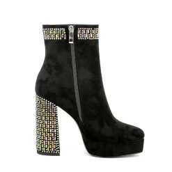 Women's Rhinestone Block Heel Square Toe Platform Suede Ankle Booties -Ladies Fashion Shoes ushs 54 1.jpg.mst