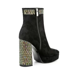 Women's Rhinestone Block Heel Square Toe Platform Suede Ankle Booties -Ladies Fashion Shoes ushs 55 1.jpg.mst