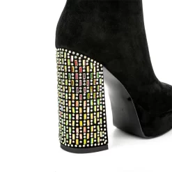 Women's Rhinestone Block Heel Square Toe Platform Suede Ankle Booties -Ladies Fashion Shoes ushs 56 1.jpg.mst