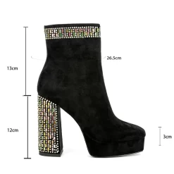 Women's Rhinestone Block Heel Square Toe Platform Suede Ankle Booties -Ladies Fashion Shoes ushs 59 1.jpg.mst