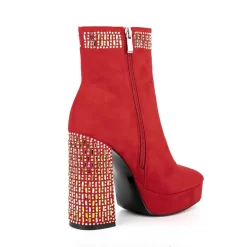 Women's Rhinestone Block Heel Square Toe Platform Suede Ankle Booties -Ladies Fashion Shoes ushs 64 1.jpg.mst