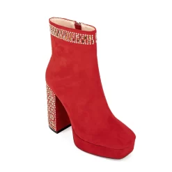 Women's Rhinestone Block Heel Square Toe Platform Suede Ankle Booties -Ladies Fashion Shoes ushs 66 1.jpg.mst