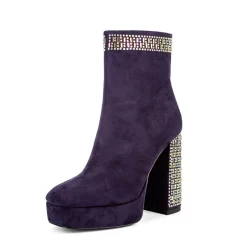 Women's Rhinestone Block Heel Square Toe Platform Suede Ankle Booties -Ladies Fashion Shoes ushs 69 1.jpg.mst